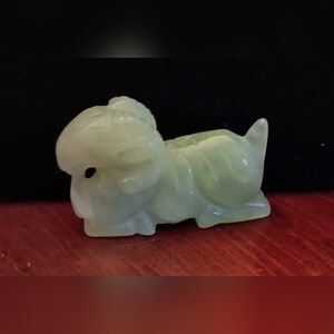 Chinese Jade Zodiac Ram Carved Figurine